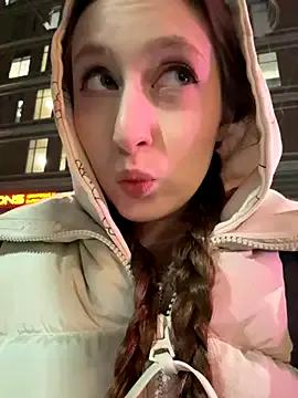 FroggyAnna — open door + go out TOPLESS